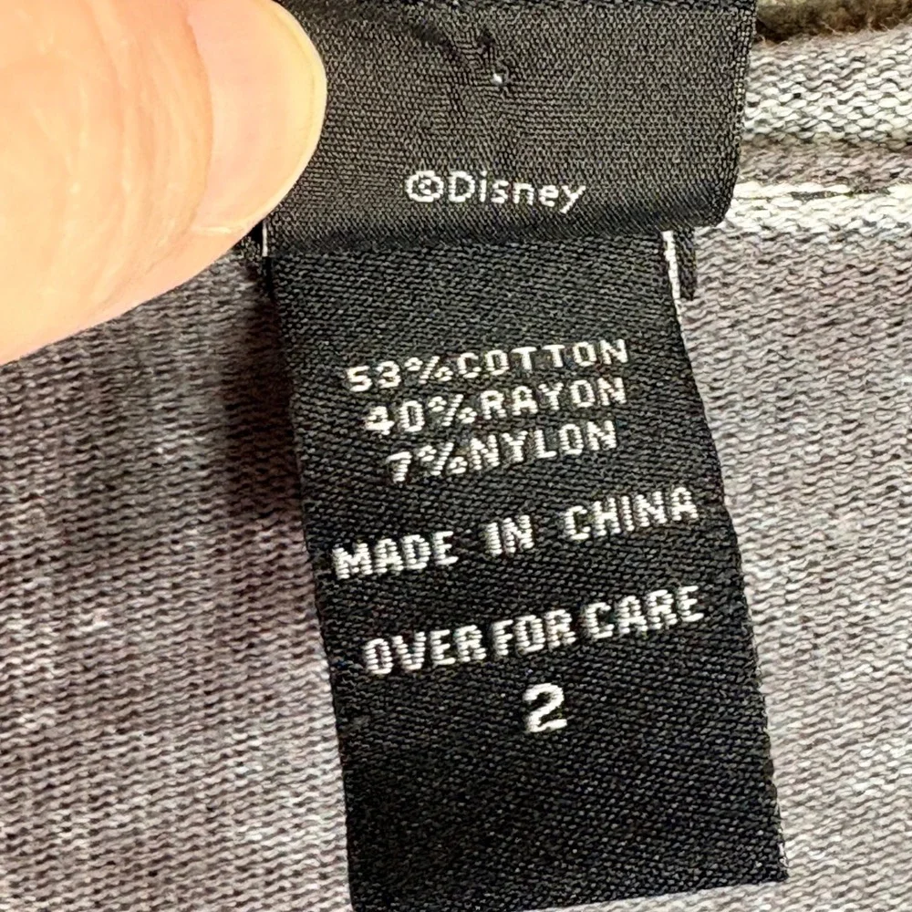 Disney Minnie Mouse Polka Dot‎ Hooded Open Front Cardigan Gray Women Size 2